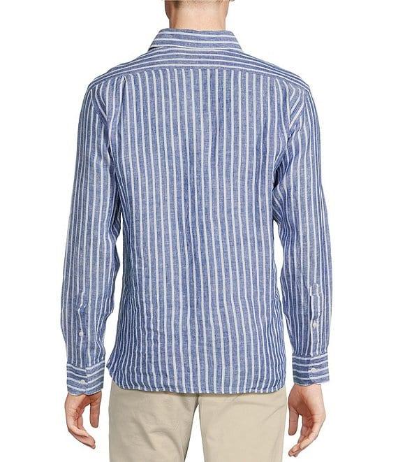 Cremieux Blue Label French Linen Stripe Long Sleeve Woven Shirt Product Image