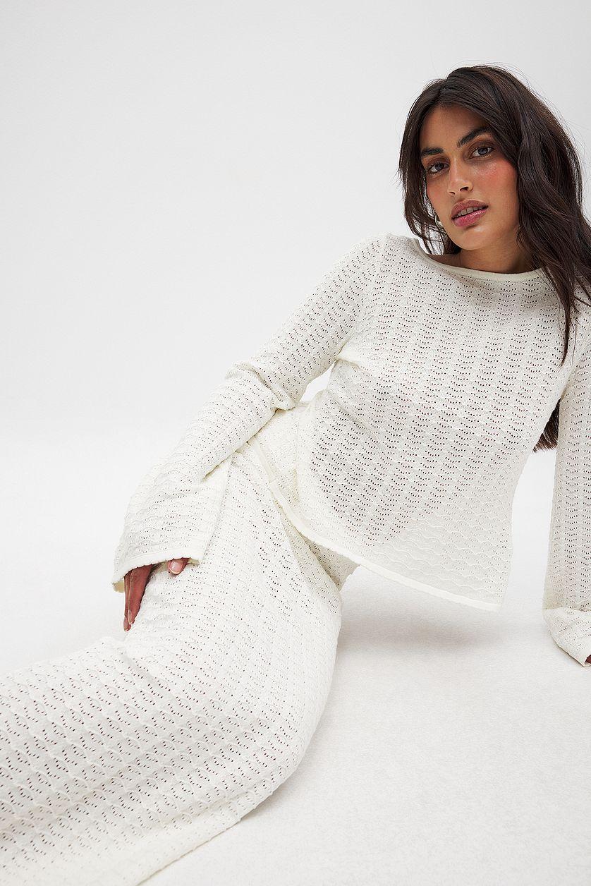 Knitted Crochet Midi Skirt Product Image