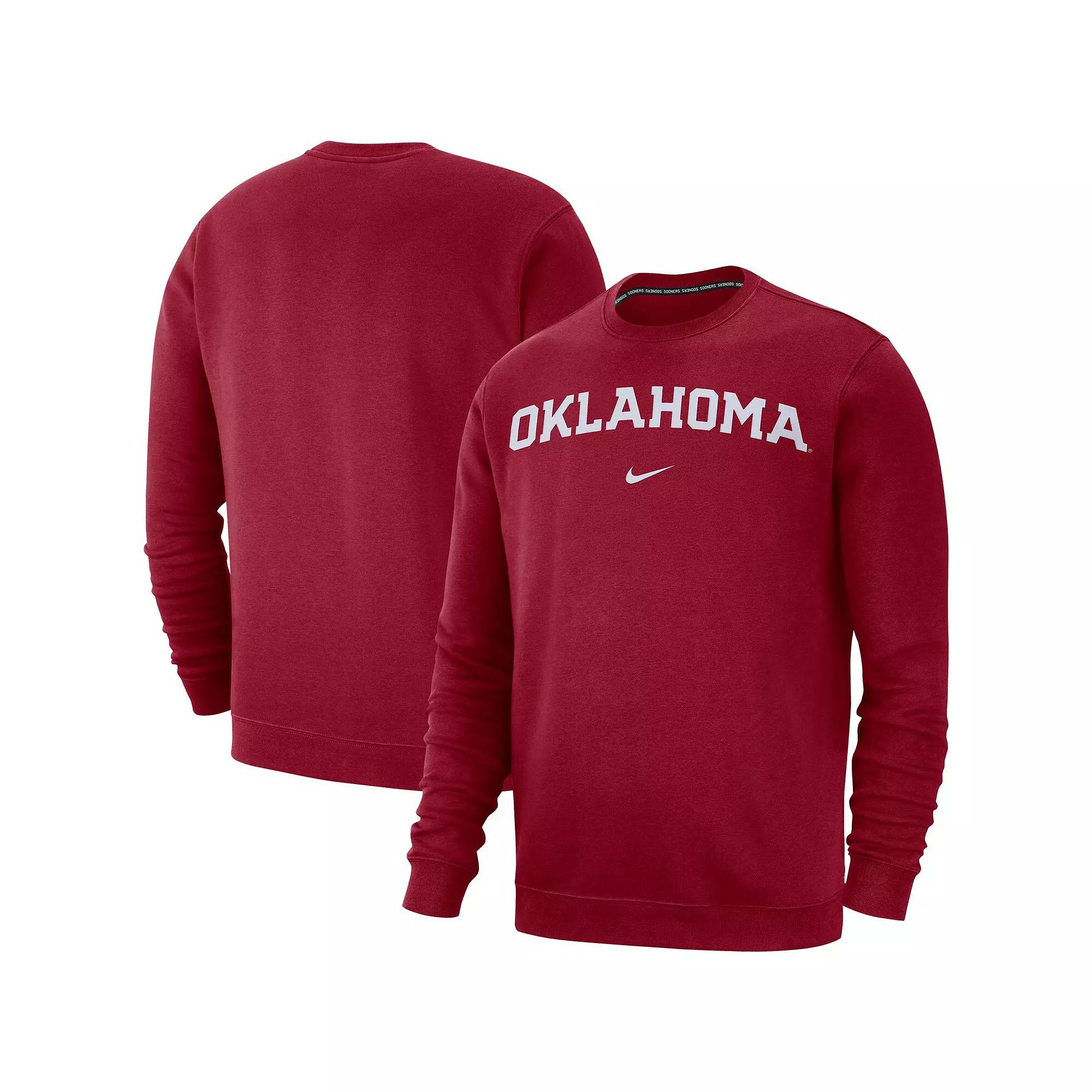 Men's Nike Crimson Oklahoma Sooners Club Fleece Sweatshirt, Size: Small, Red Product Image