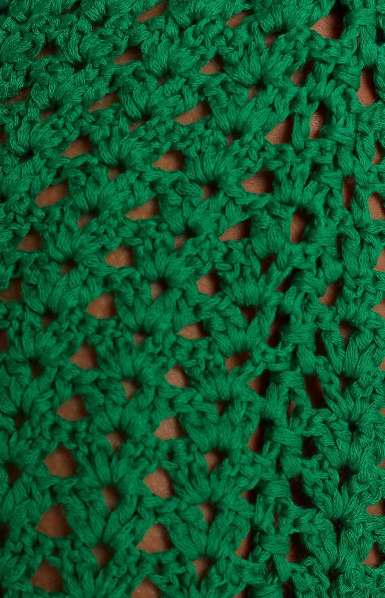 Courtside Green Mini Crochet Skirt Product Image