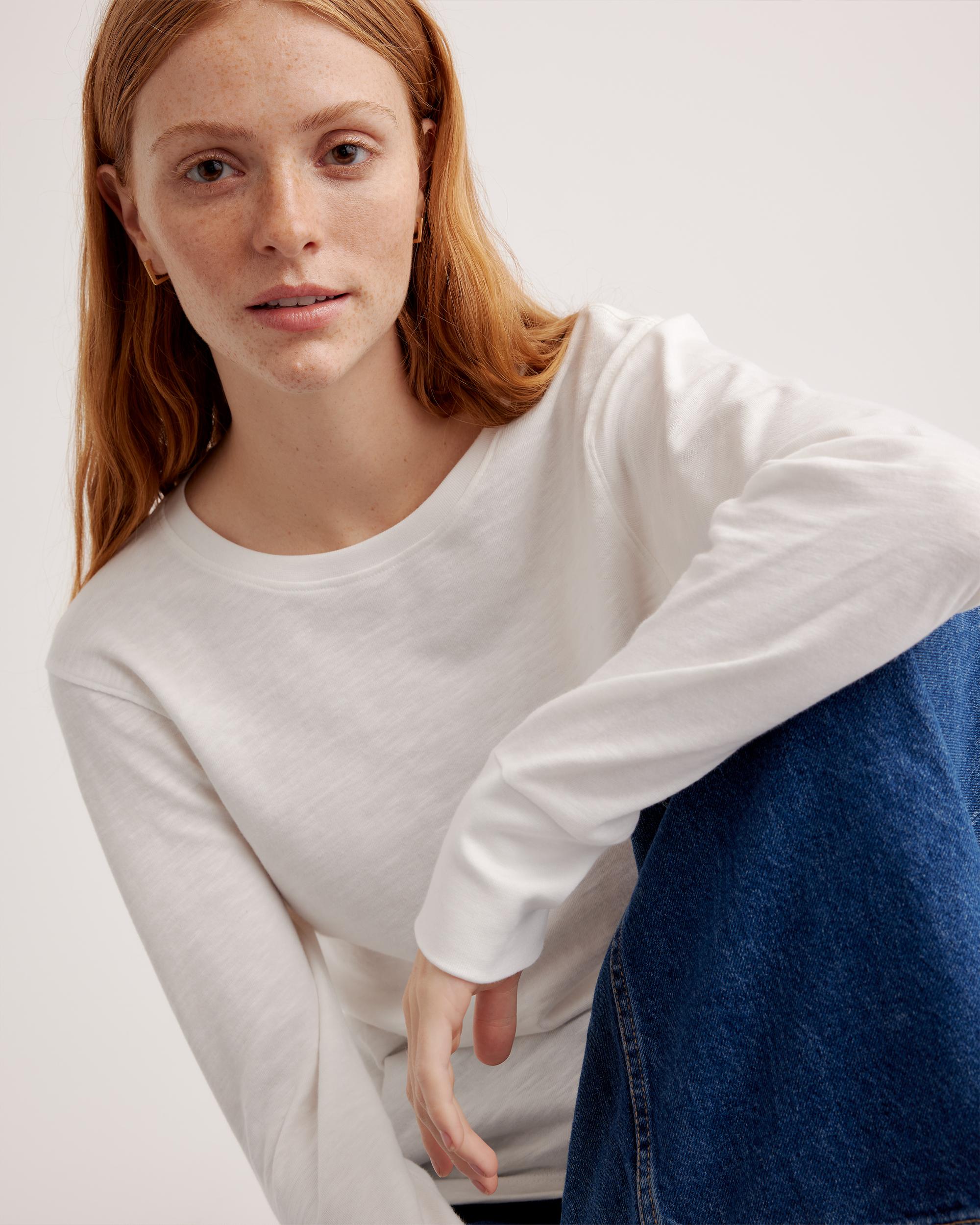 Quince | Women's Slub Long Sleeve T-Shirt Organic Cotton Product Image