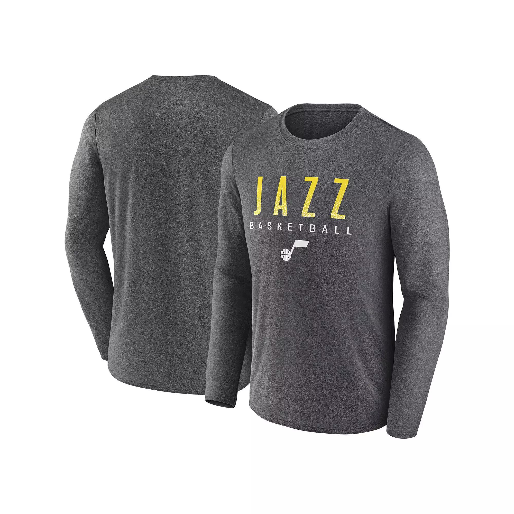 Men's Fanatics Branded Heather Charcoal Utah Jazz Where Legends Play Iconic Practice Long Sleeve T-Shirt, Size: Medium, Jaz Charco Product Image