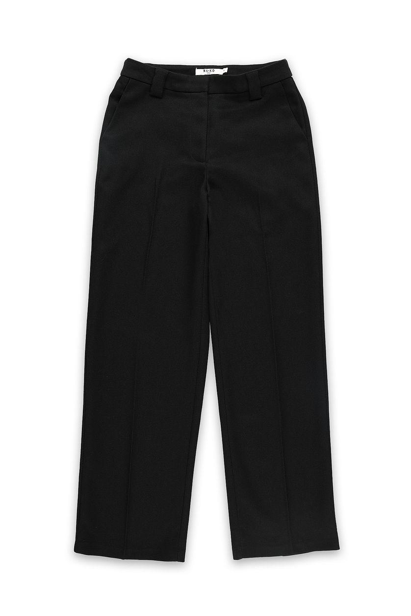 Straight Mid Waist Twill Suit Pants Product Image