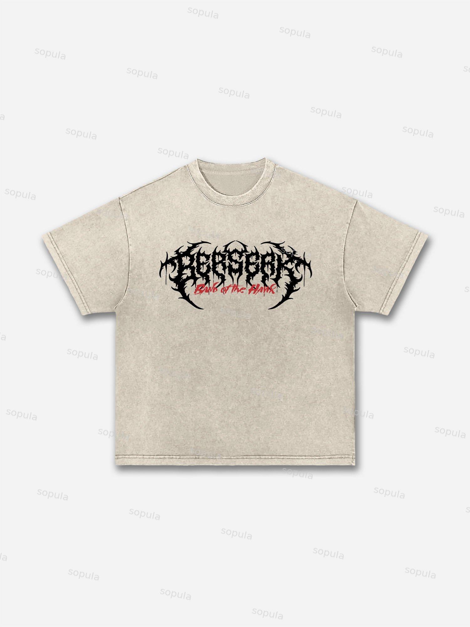 Berserk Manga Graphic Acid Wash T-shirt Product Image