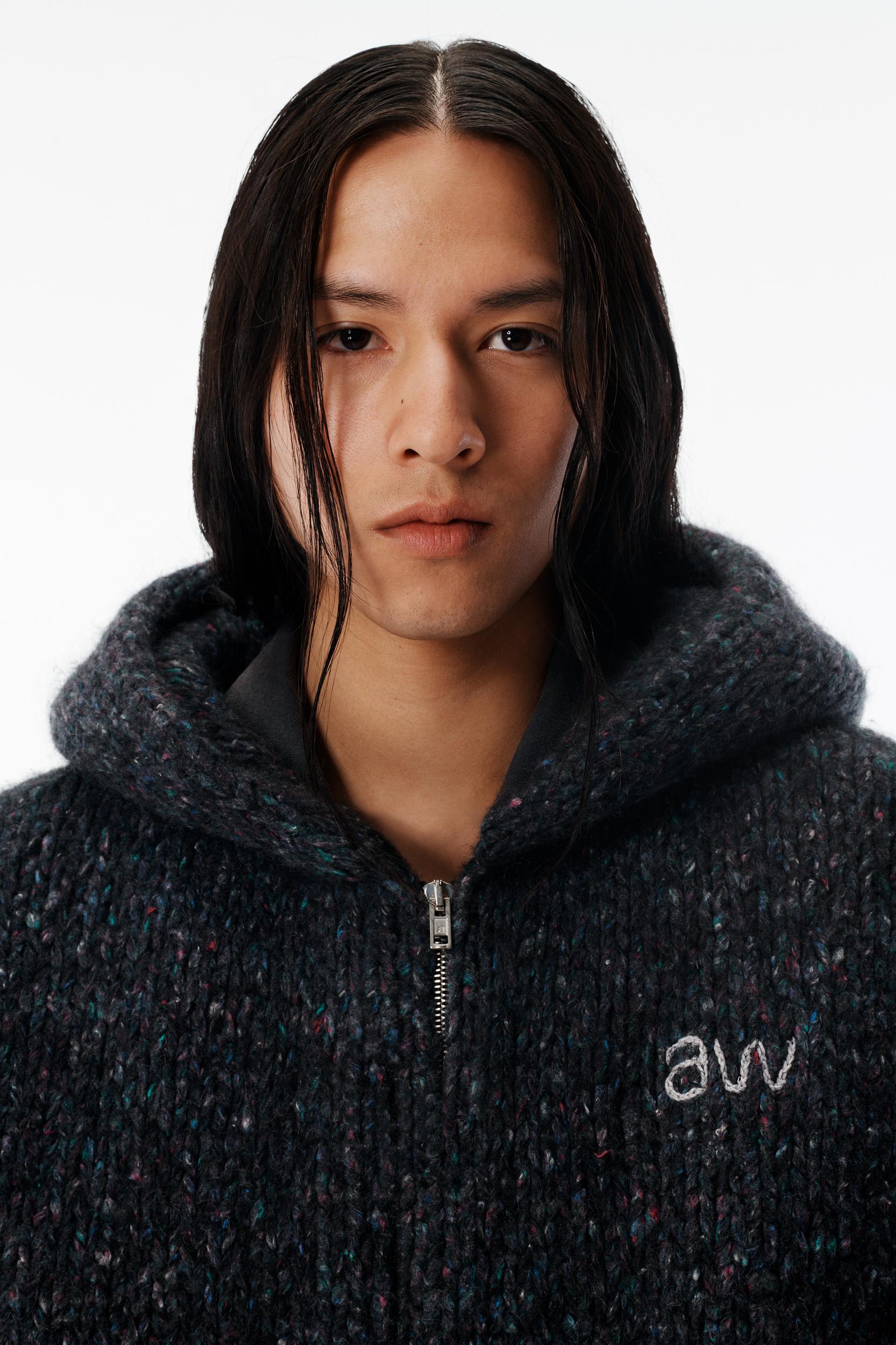 Black Oversized Hoodie With Hand-crochet Logo Product Image