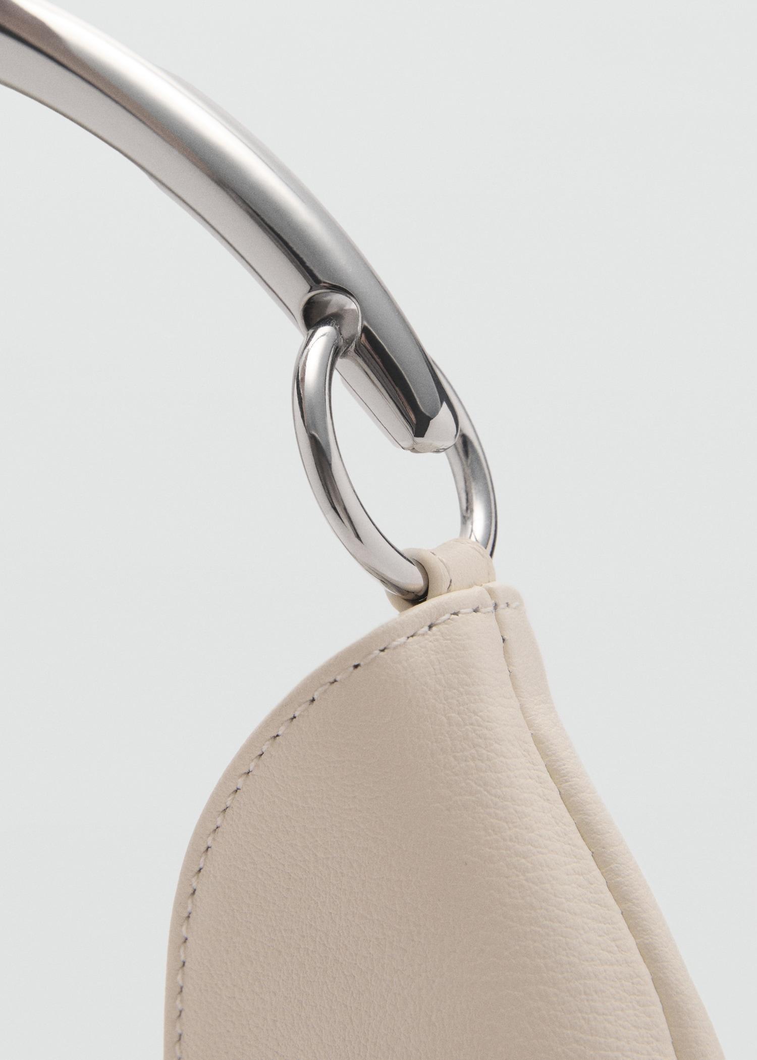 Leather shoulder bag with metal handle - Women | MANGO USA Product Image