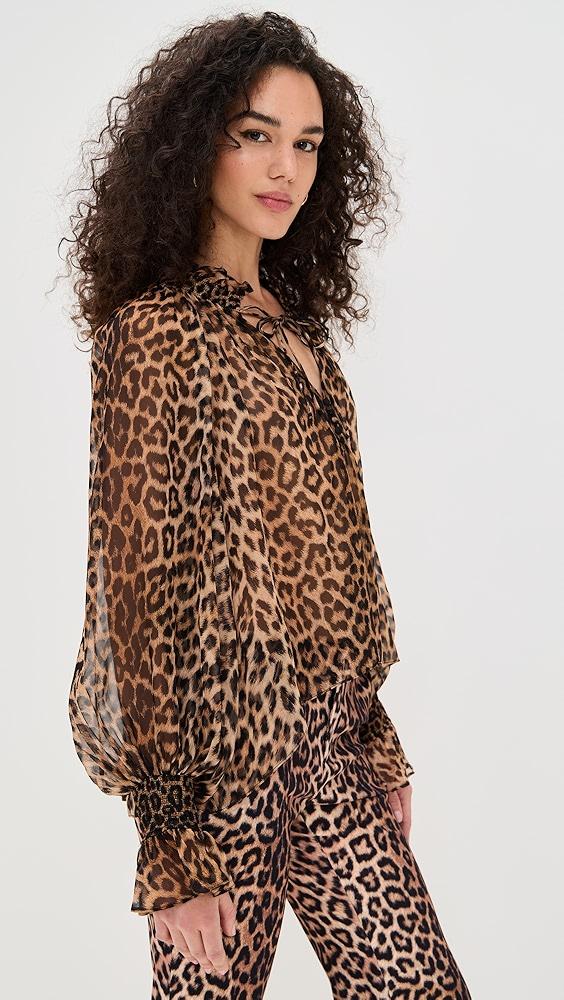 alice + olivia Norah Tie Sleeve Peasant Blouse | Shopbop Product Image