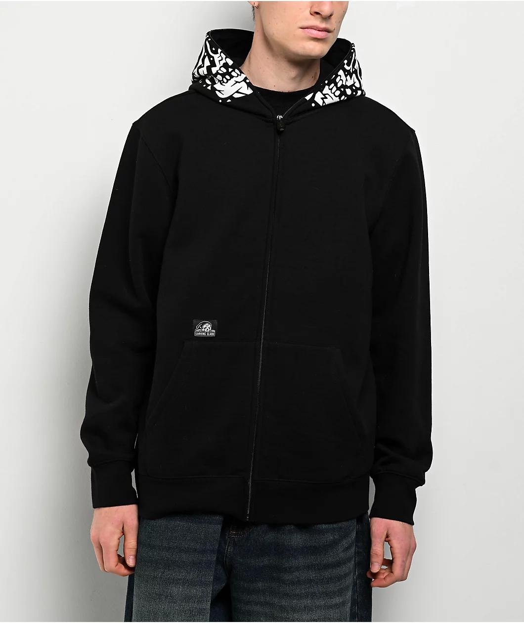 Lurking Class by Sketchy Tank Unchained Patch Bodybag Black Zip Hoodie Product Image