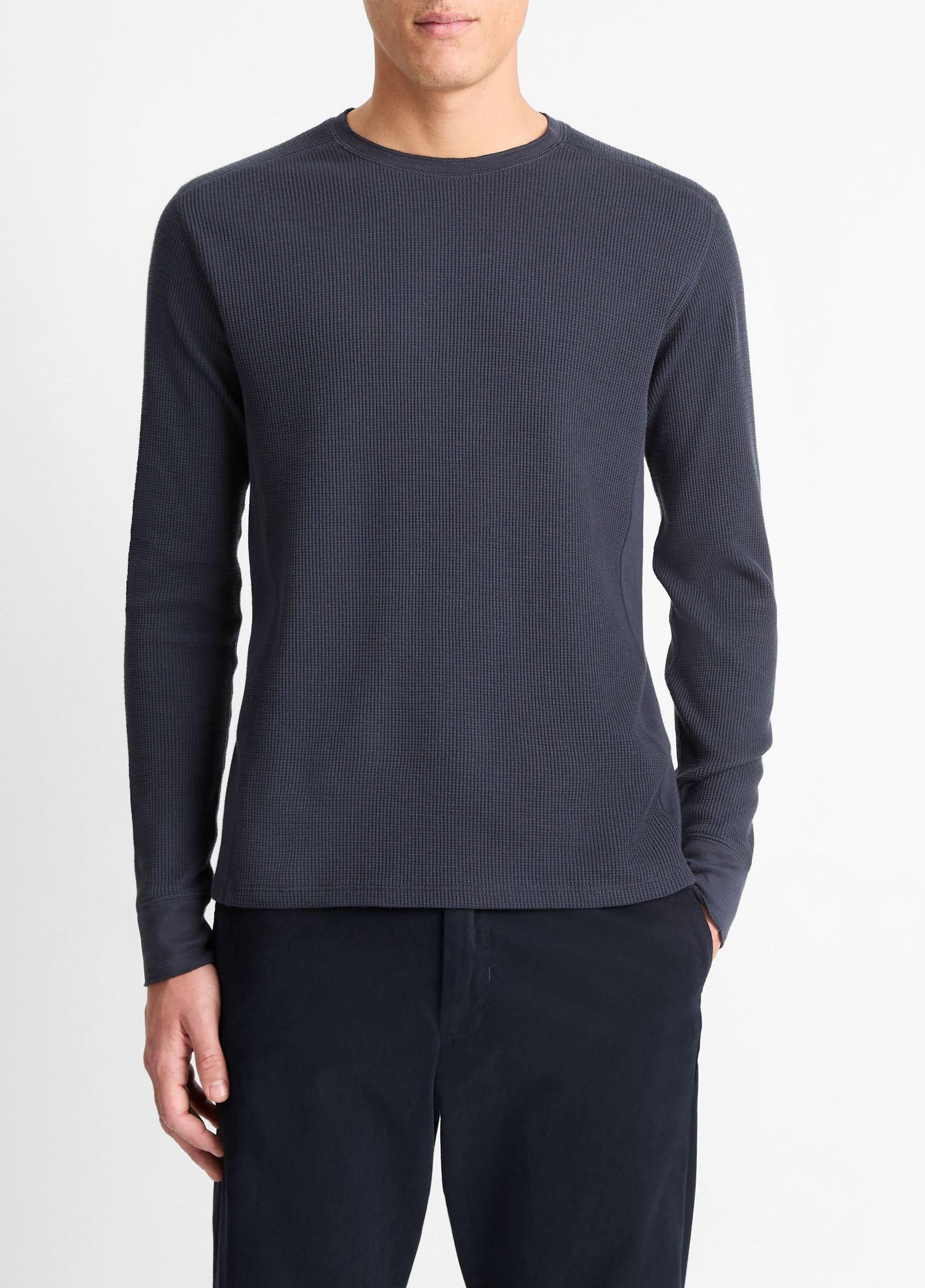 Pima Cotton-Blend Thermal Long-Sleeve Pullover Product Image