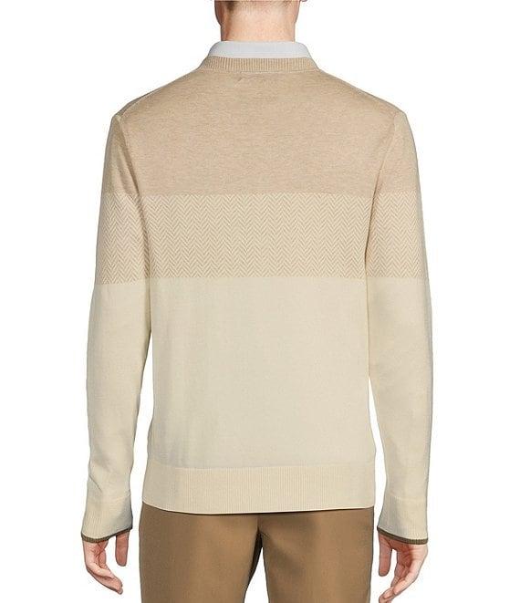 Daniel Cremieux Signature Label Long Sleeve Supima Cotton Color Block Knit Sweater Product Image