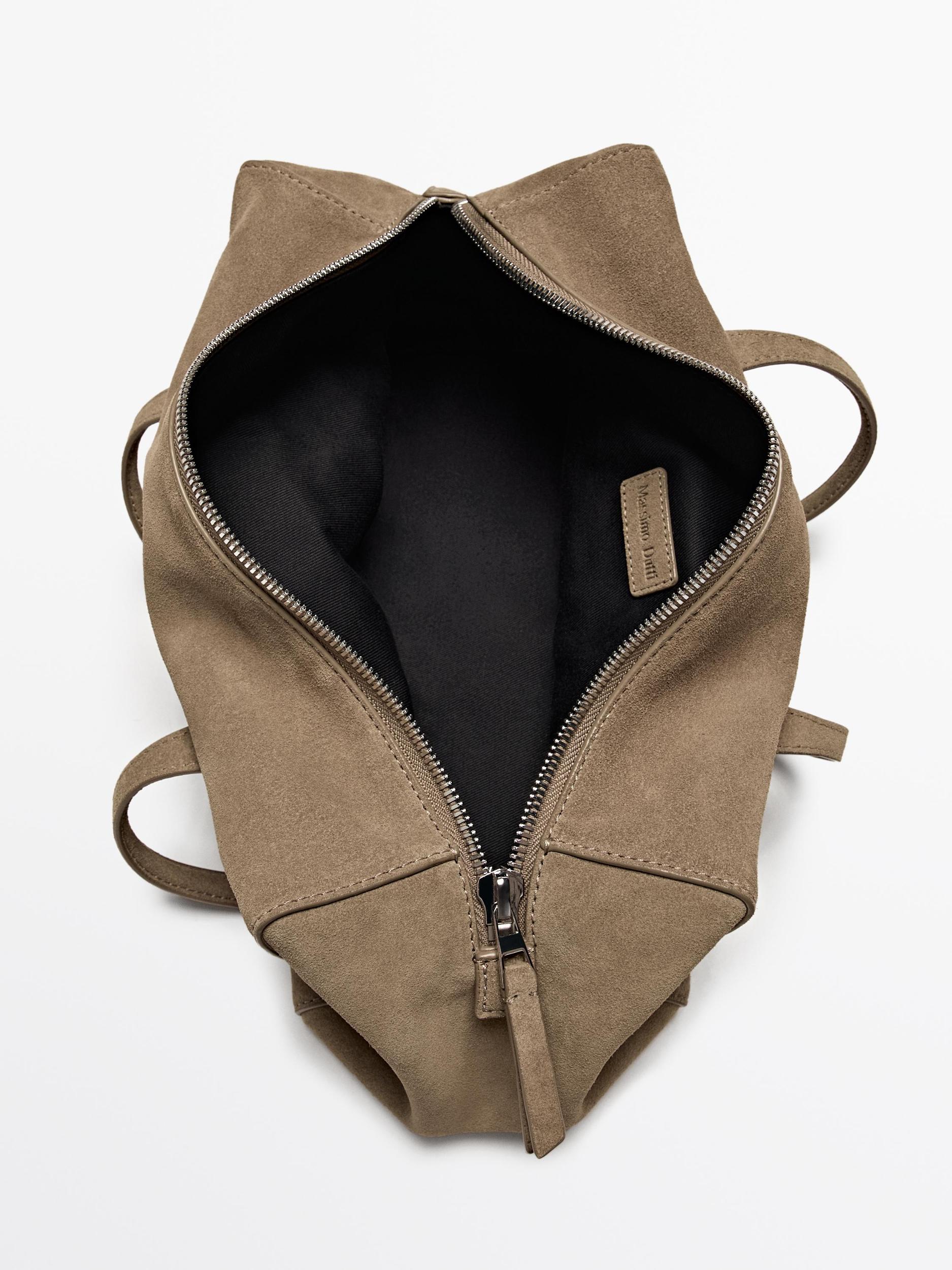 Split suede satchel bag Product Image