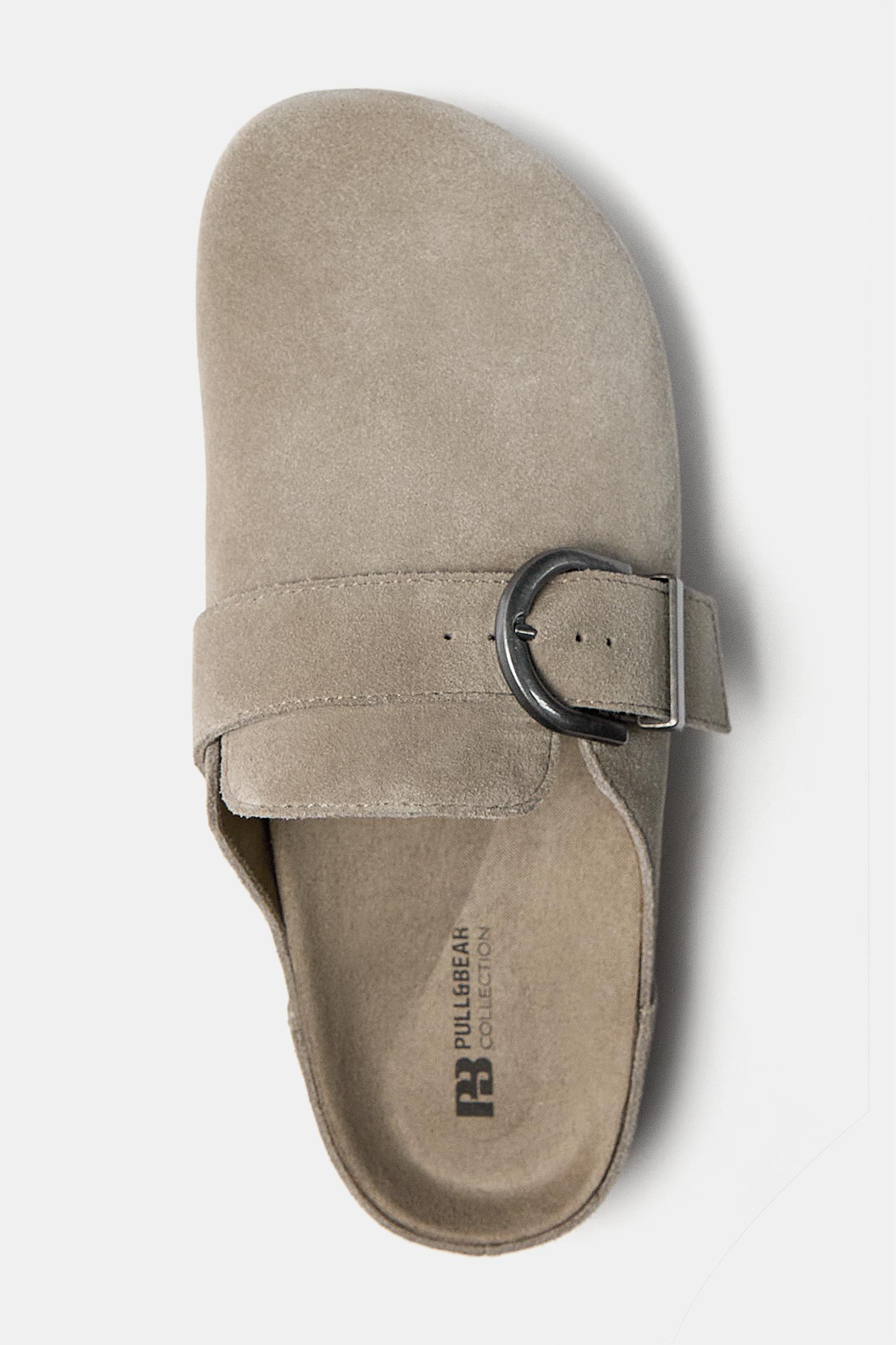 Leather clogs with buckle Product Image