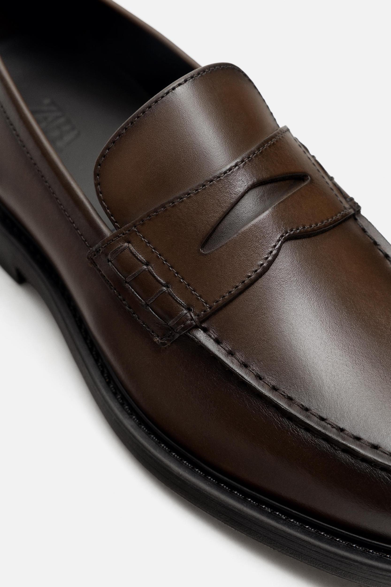 LEATHER PENNY LOAFERS Product Image