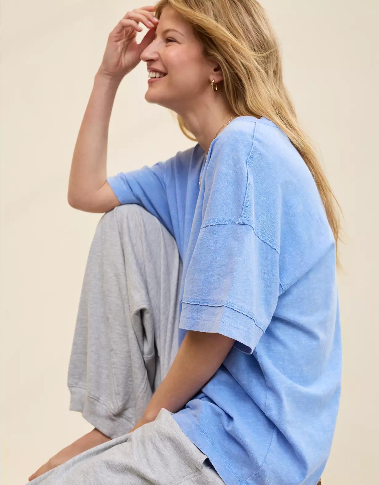 Aerie Crew Oversized Boyfriend T-Shirt Women's Product Image