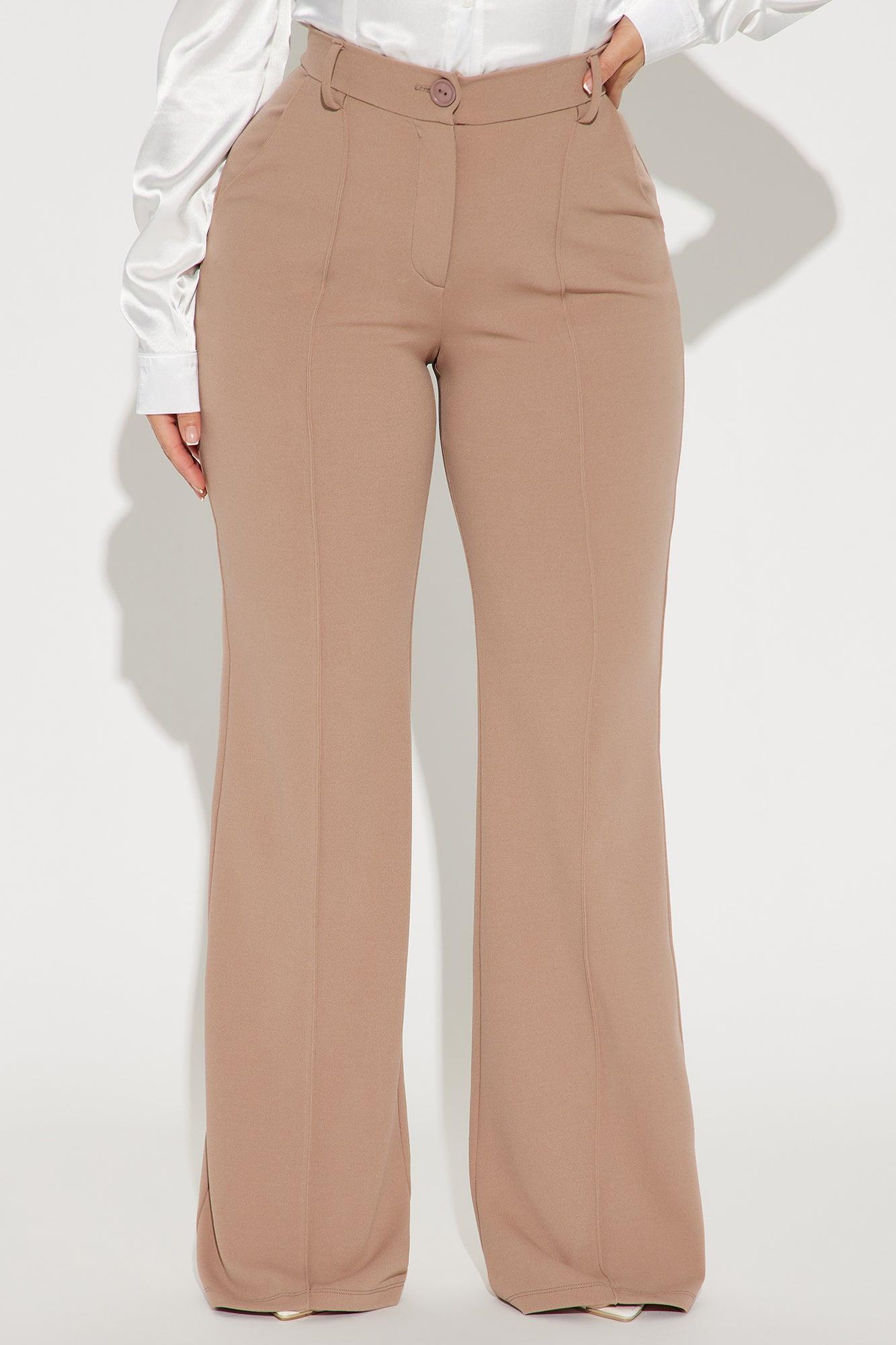 Heidi Wide Leg Trouser Pant - Taupe Product Image