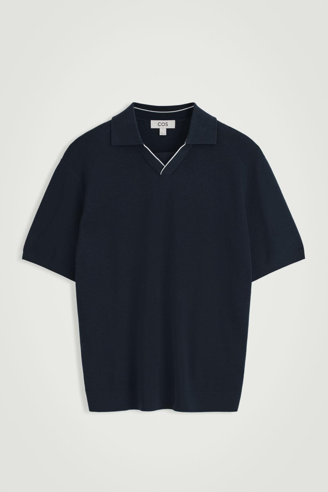 CONTRAST-TIPPED KNITTED POLO SHIRT Product Image