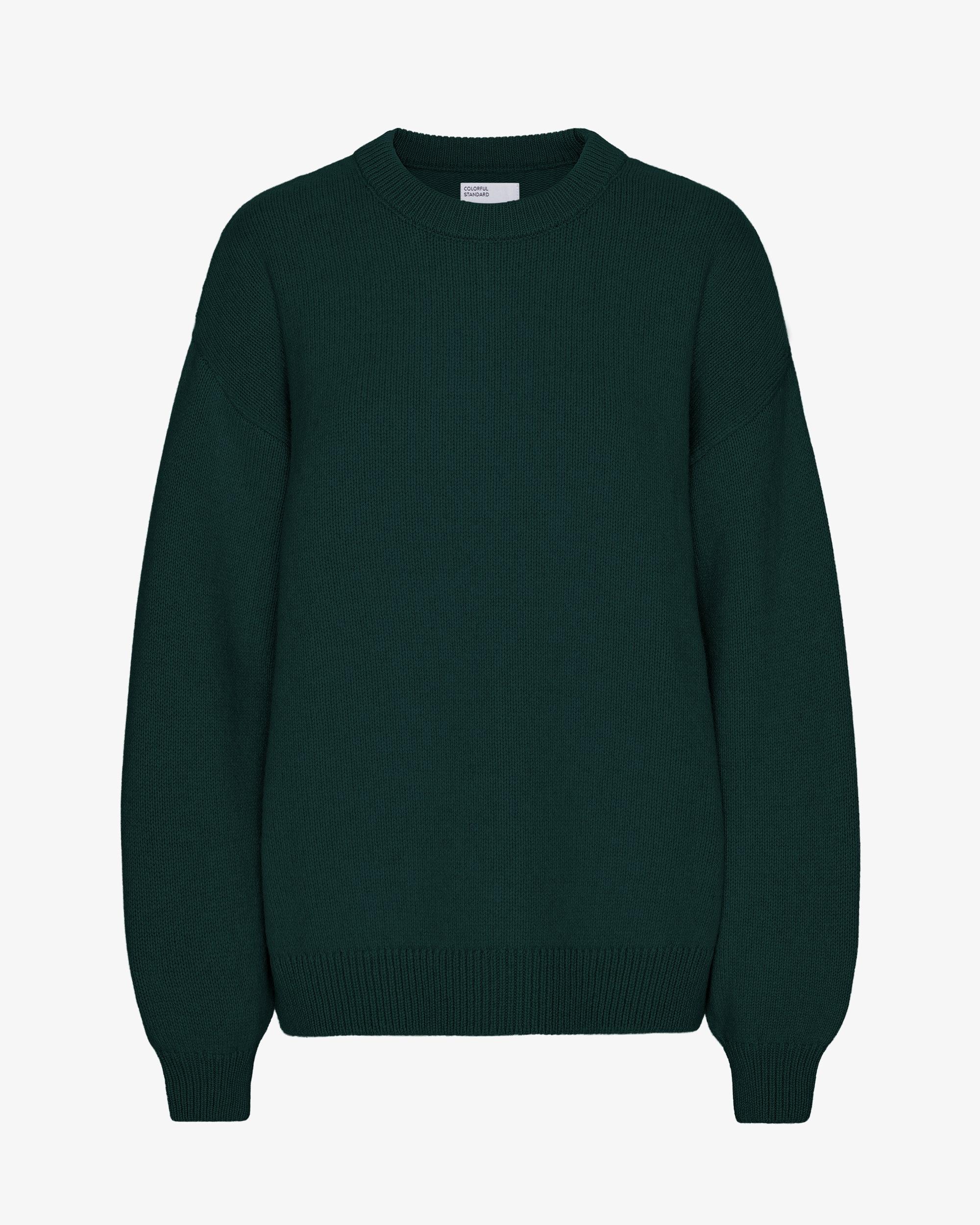 Oversized Merino Wool Crew - Emerald Green Product Image
