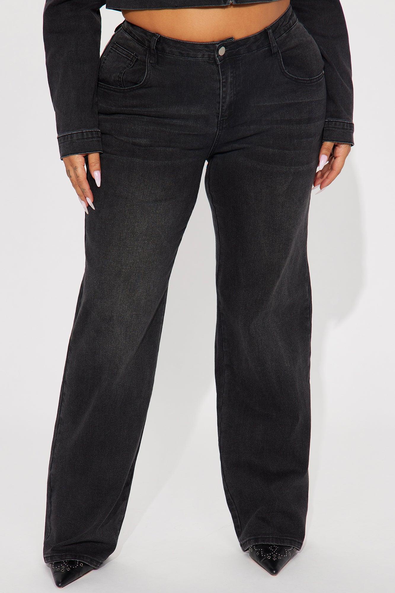 Vita Low Waist Stretch Baggy Jeans - Black Wash Product Image