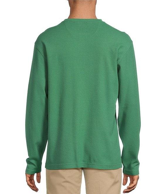 Roundtree & Yorke Long Sleeve Solid Waffle Henley Shirt Product Image