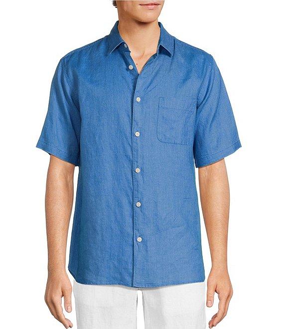 Caribbean Big & Tall Linen Short Sleeve Woven Shirt Product Image