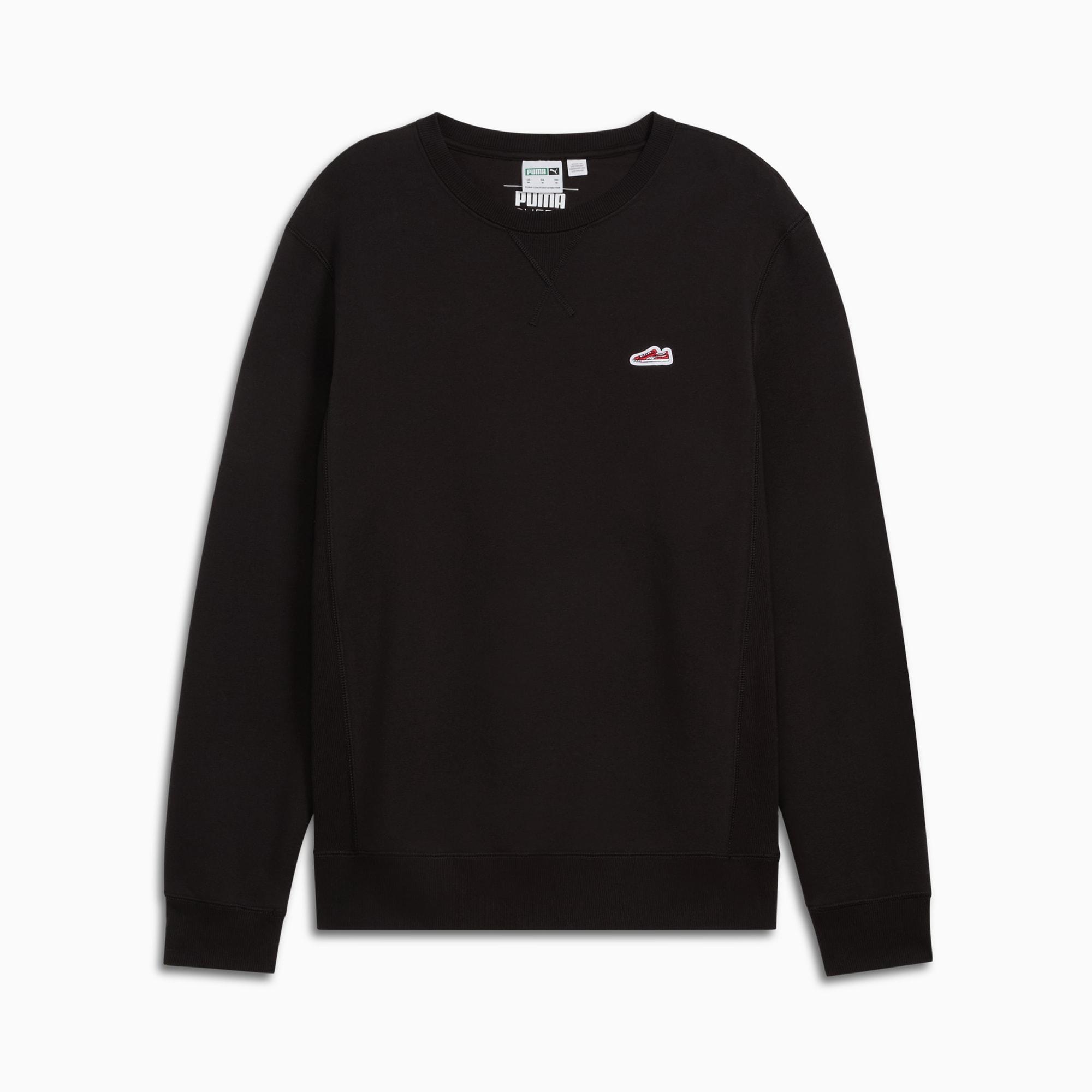Suede Logo Men's Crew Neck Sweatshirt Product Image