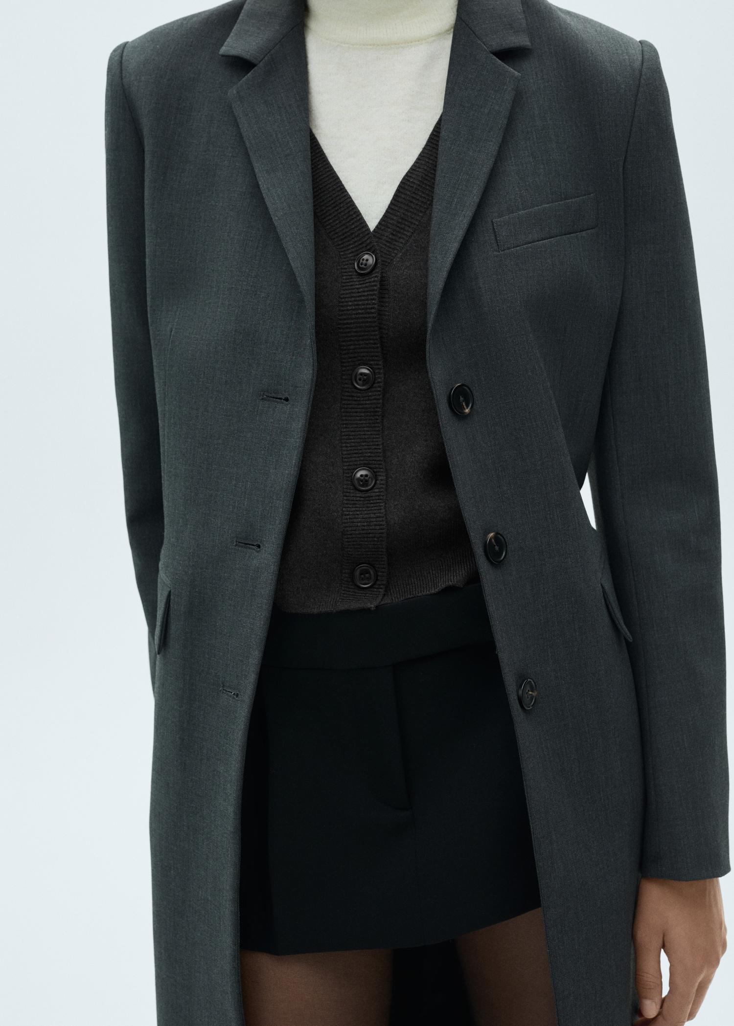 V-neck knitted cardigan - Women | MANGO USA Product Image