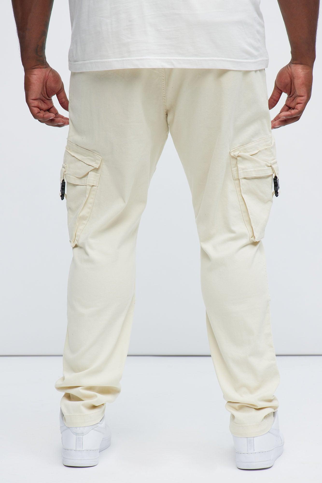 Hayes Stacked Skinny Cargo Pants - Cream Product Image
