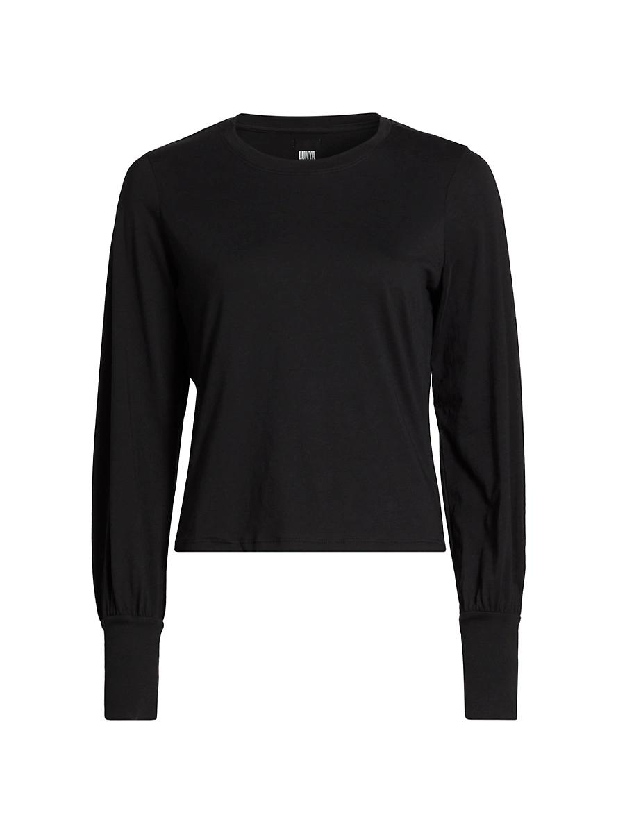 Womens Crewneck Pima Cotton Long-Sleeve Sweater Product Image