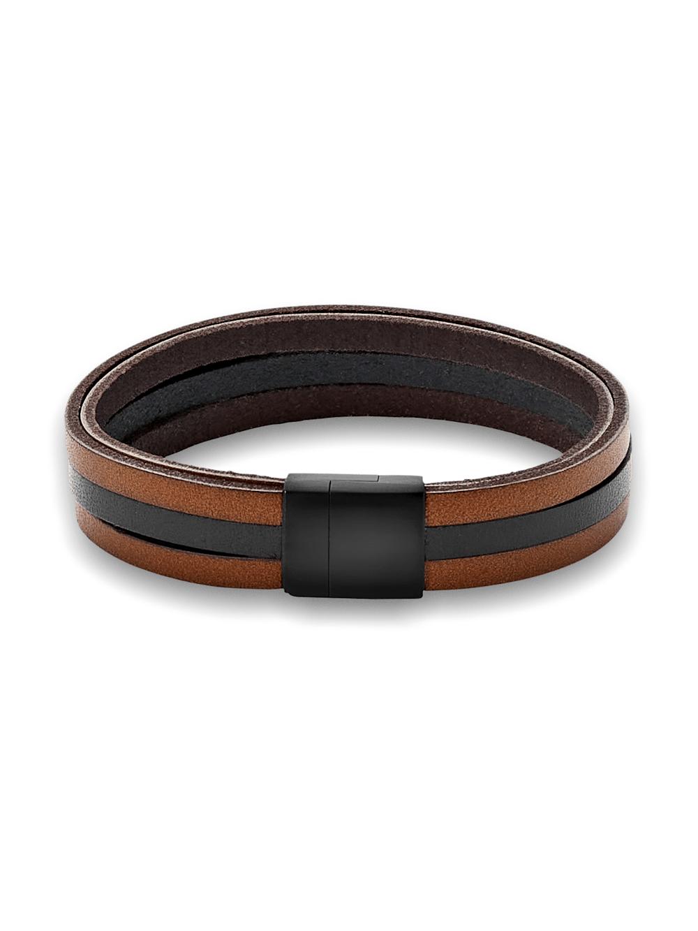 Leather Bracelet - Brown/black Product Image