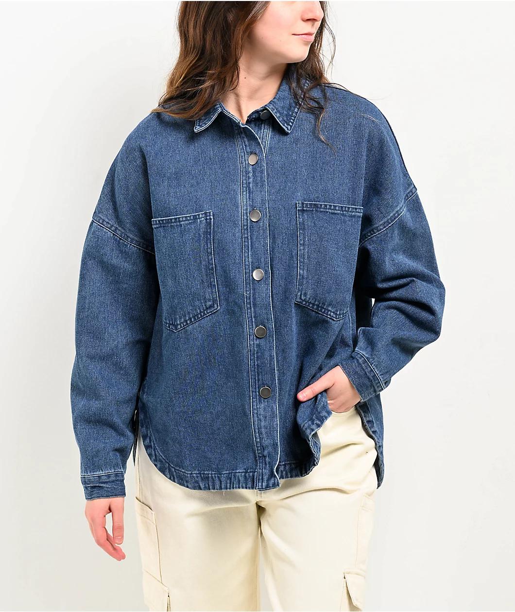 Blu Pepper Oversized Blue Denim Shacket Product Image