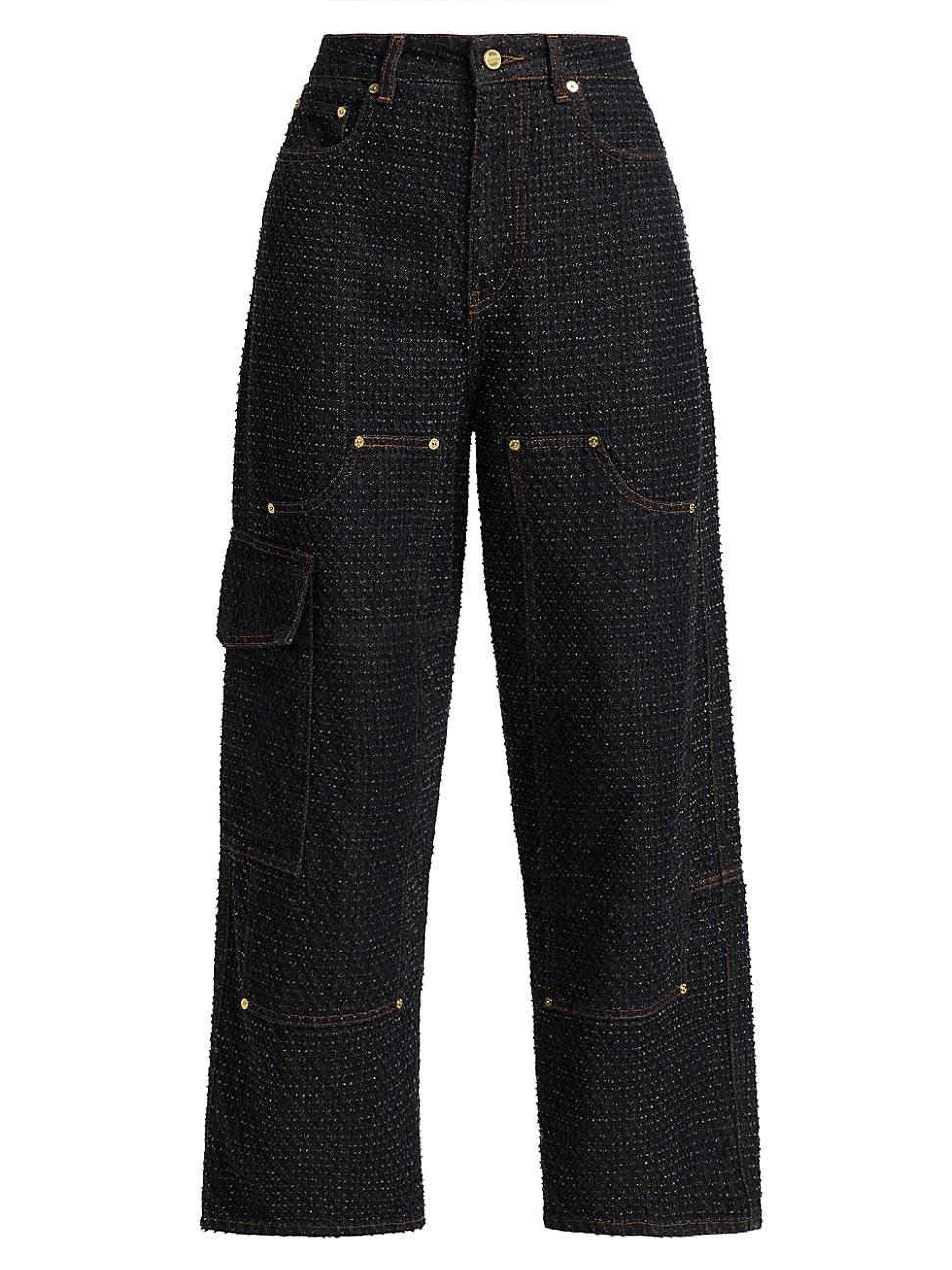 Womens Fluffy Denim Carpenter Jeans Product Image