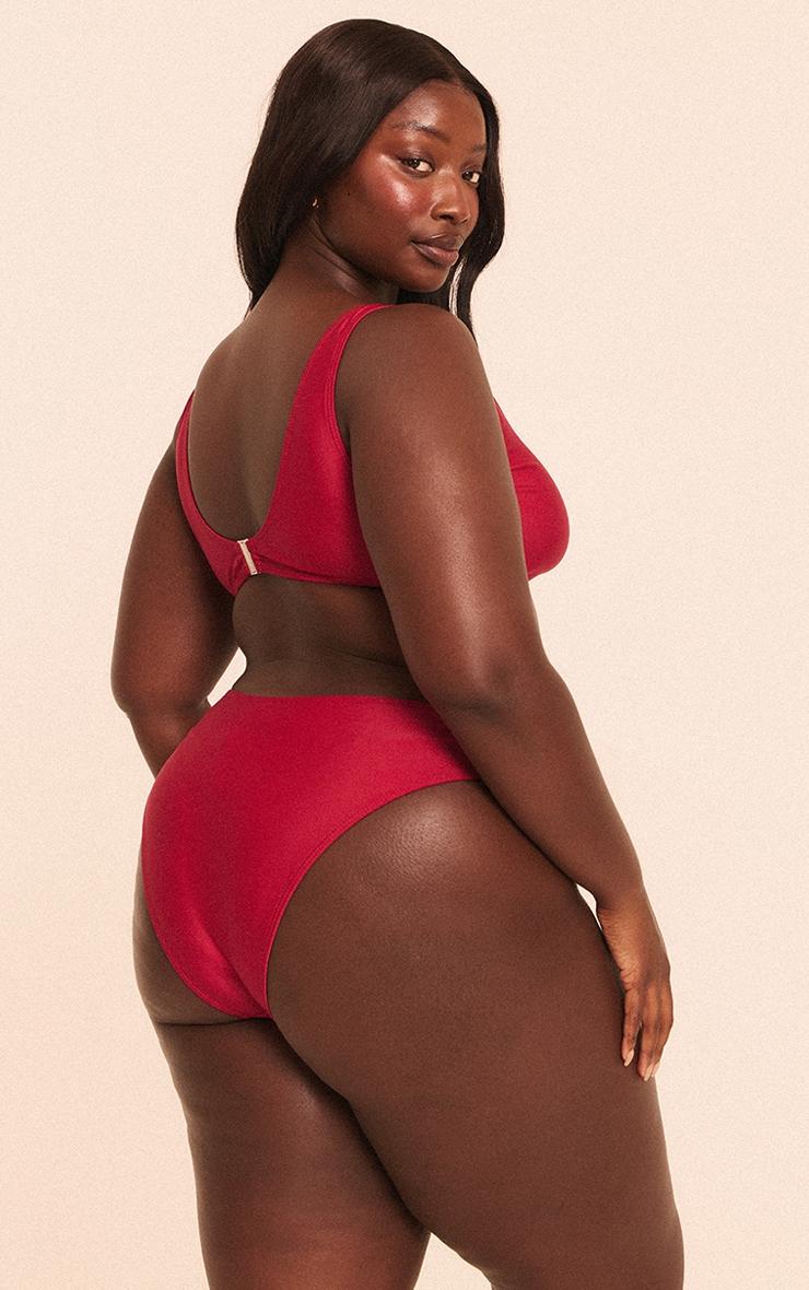 Plus Burgundy Tanga Bikini Bottoms Product Image