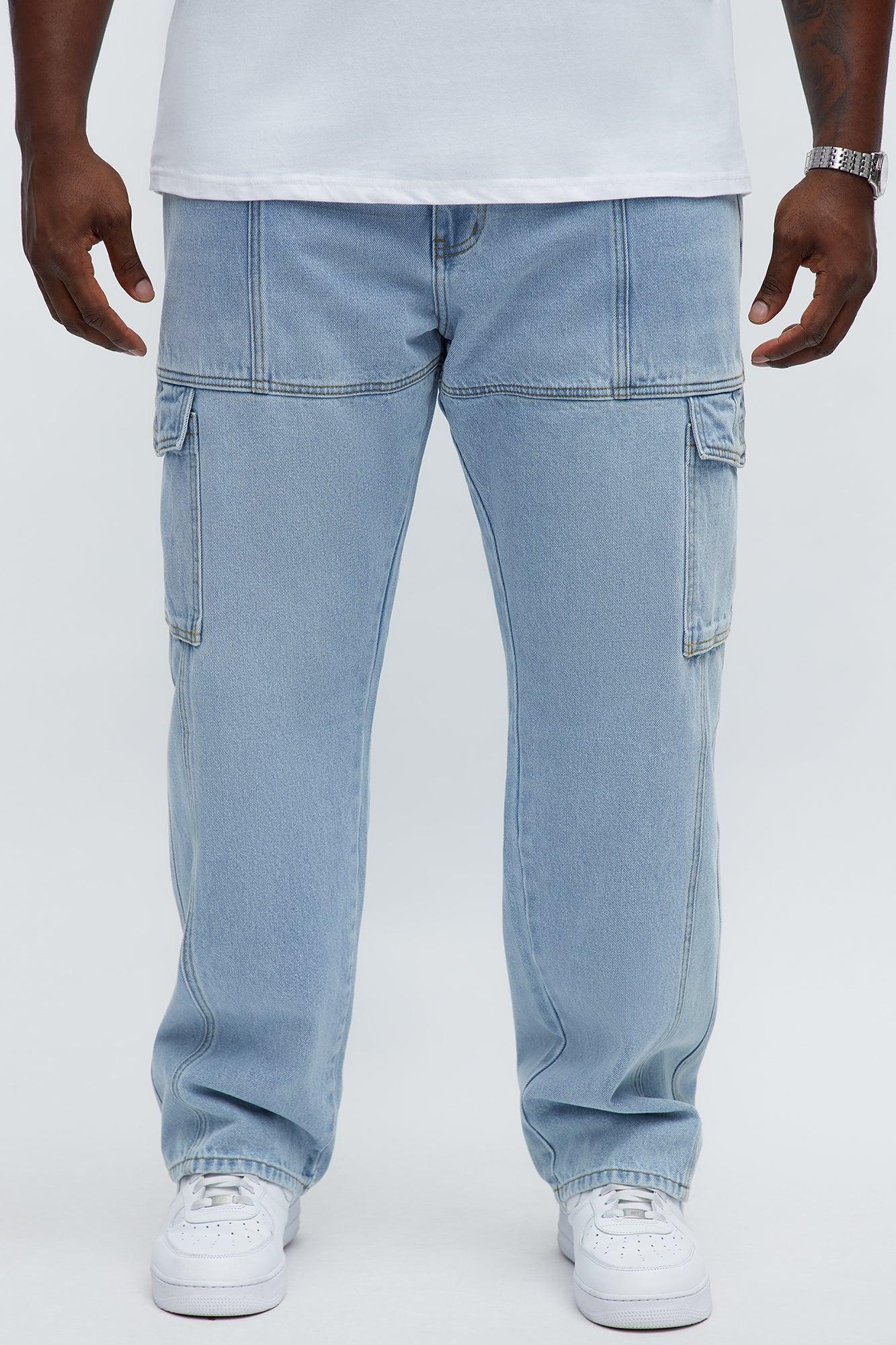 Straight Cargo Rebel Jeans  - Blue Wash Male Product Image