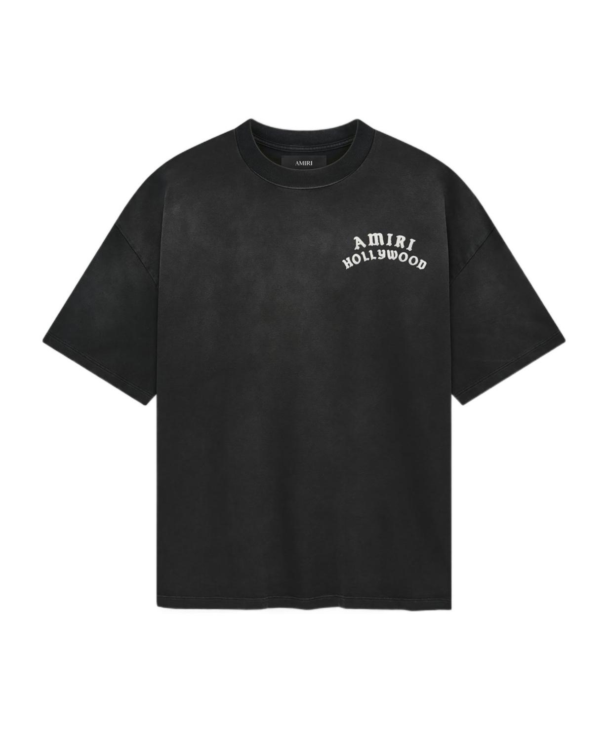 AMIRI Black Crewneck T-shirt With Logo Lettering On Front And Rear Product Image