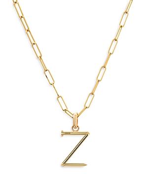 Zoe Lev 14K Yellow Gold Large Nail Initial Necklace, 18 Product Image