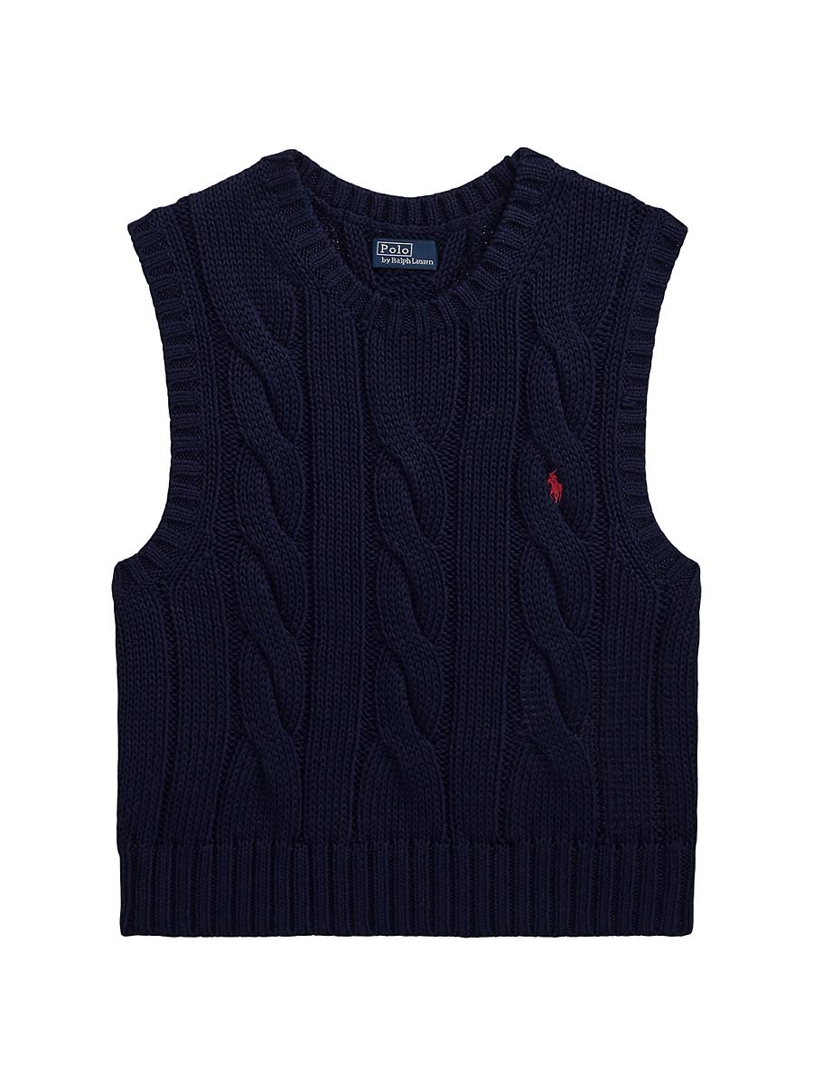 Womens Cable-Knit Cotton Crop Vest Product Image