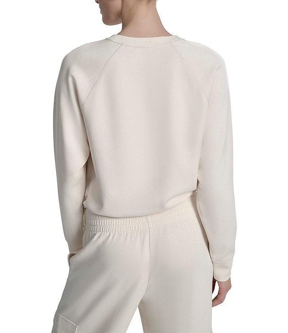 DKNY Sport By Donna Karan Coordinating Cropped Bungee Hem Crew Neck Logo Pullover Product Image