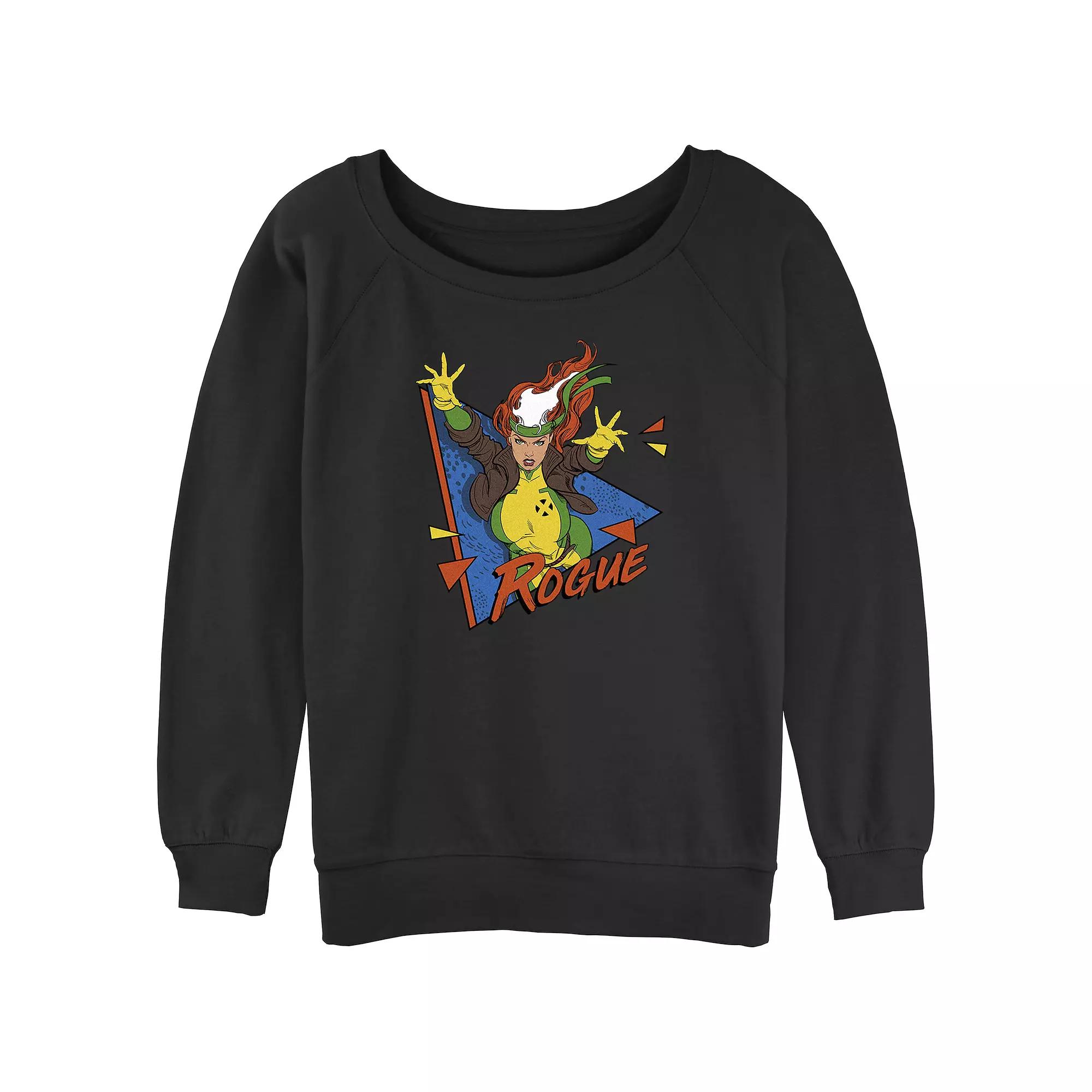 Juniors' X-Men Rogue 90s Style Graphic Slouchy Terry Pullover, Girl's, Size: Medium, Black Product Image