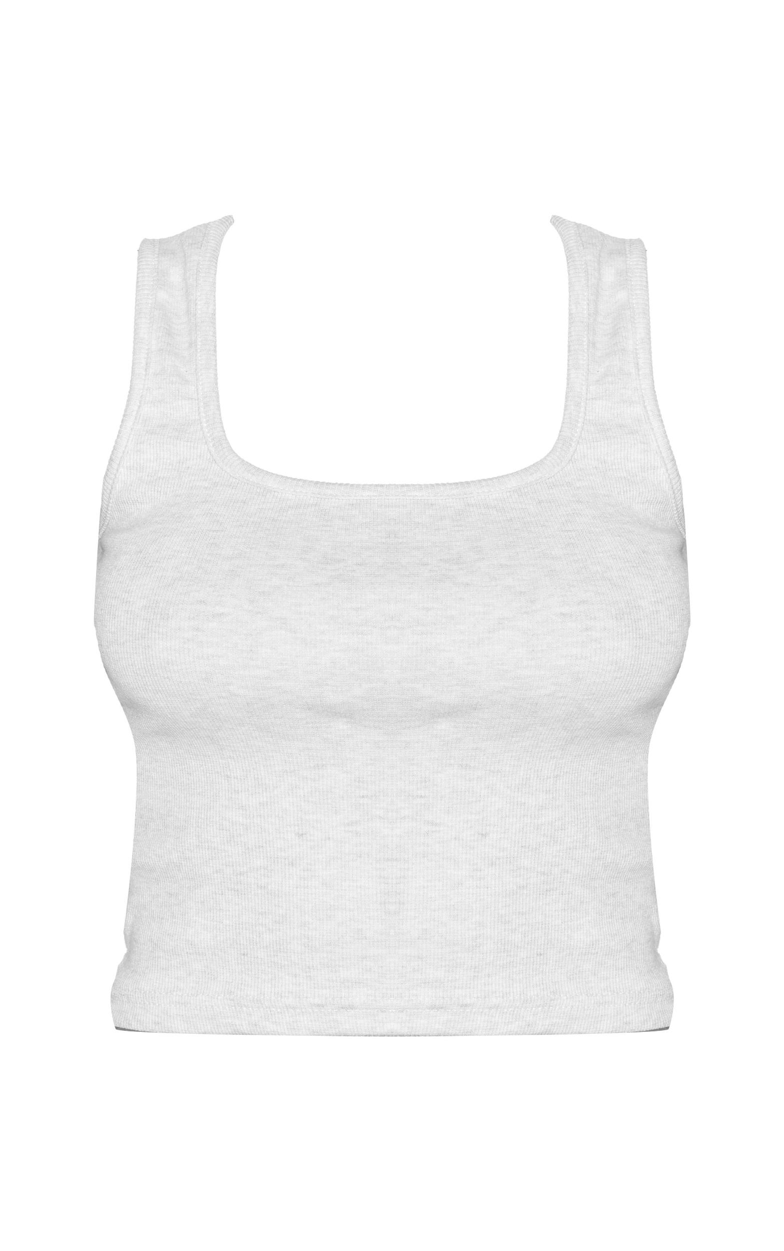 Grey Marl Rib Scoop Neck Vest Product Image
