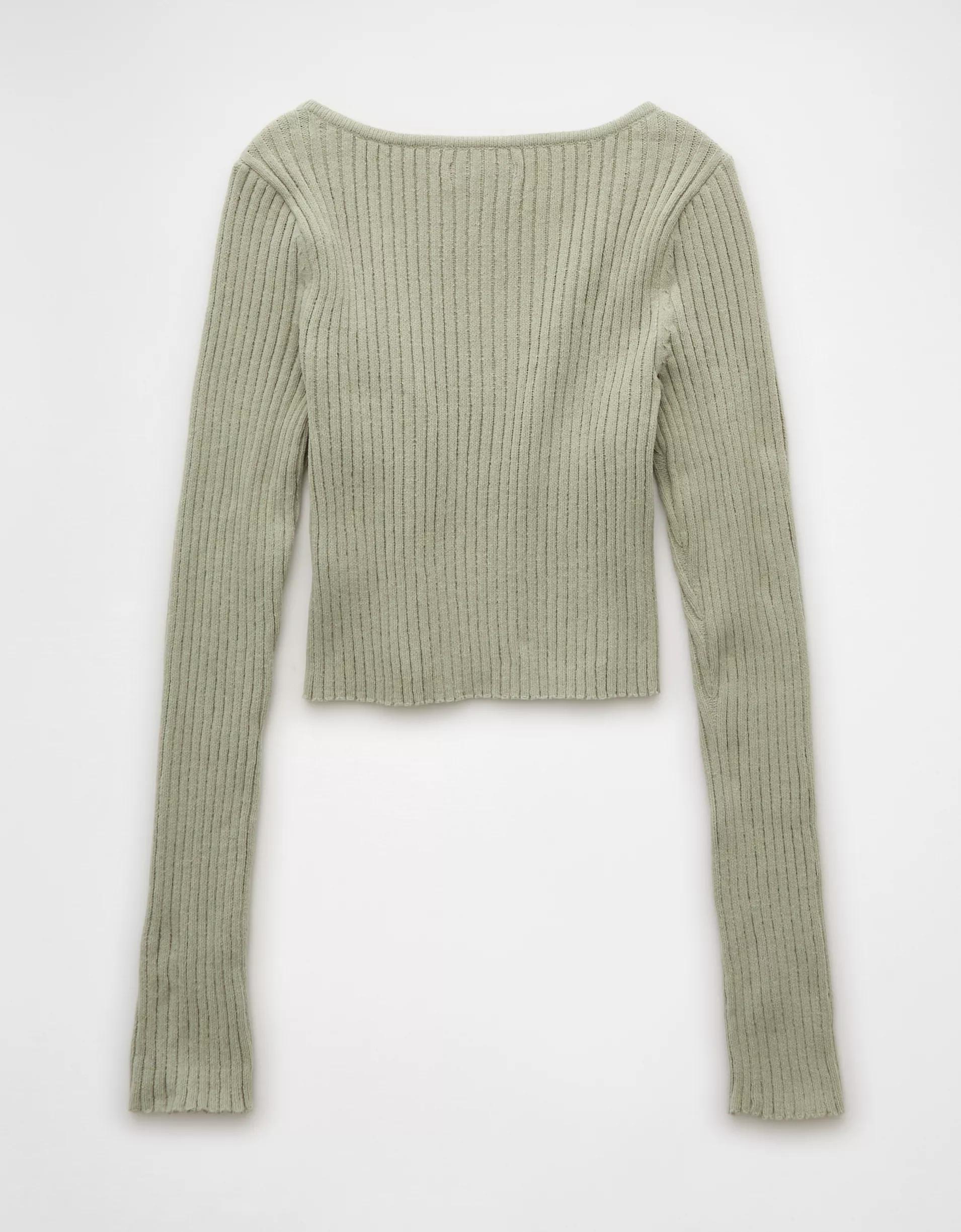 AE V-Neck Chenille Sweater Product Image