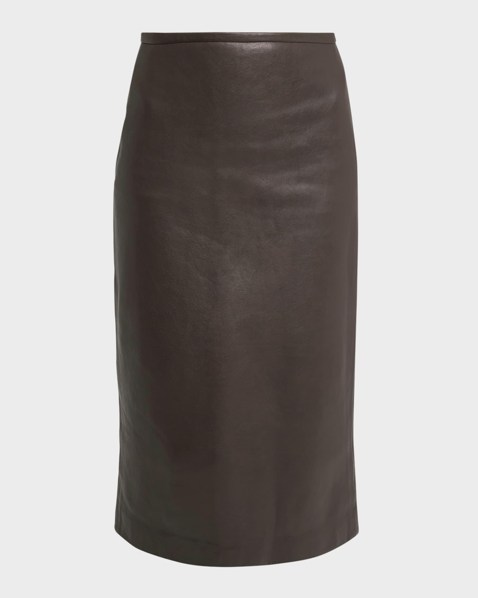 Leather Midi Pencil Skirt Product Image