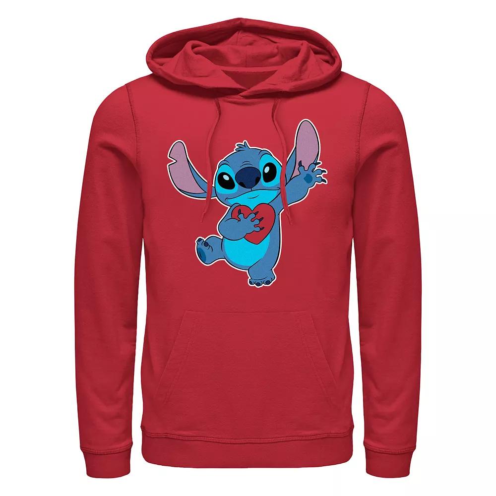 Disney's Lilo & Stitch Ohana Heart Men's Graphic Hoodie, Size: XXL, Red Product Image