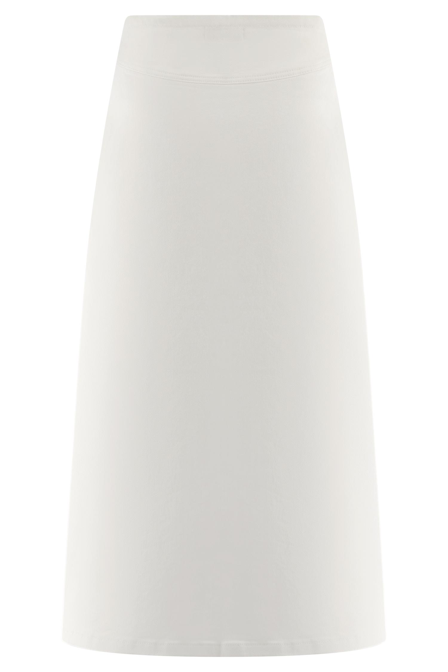 Cecilia Denim A-Line Midi Skirt - White Product Image