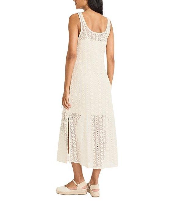 The Good Journey Scoop Neck Sleeveless Illusion Hem Crochet Maxi Dress Product Image