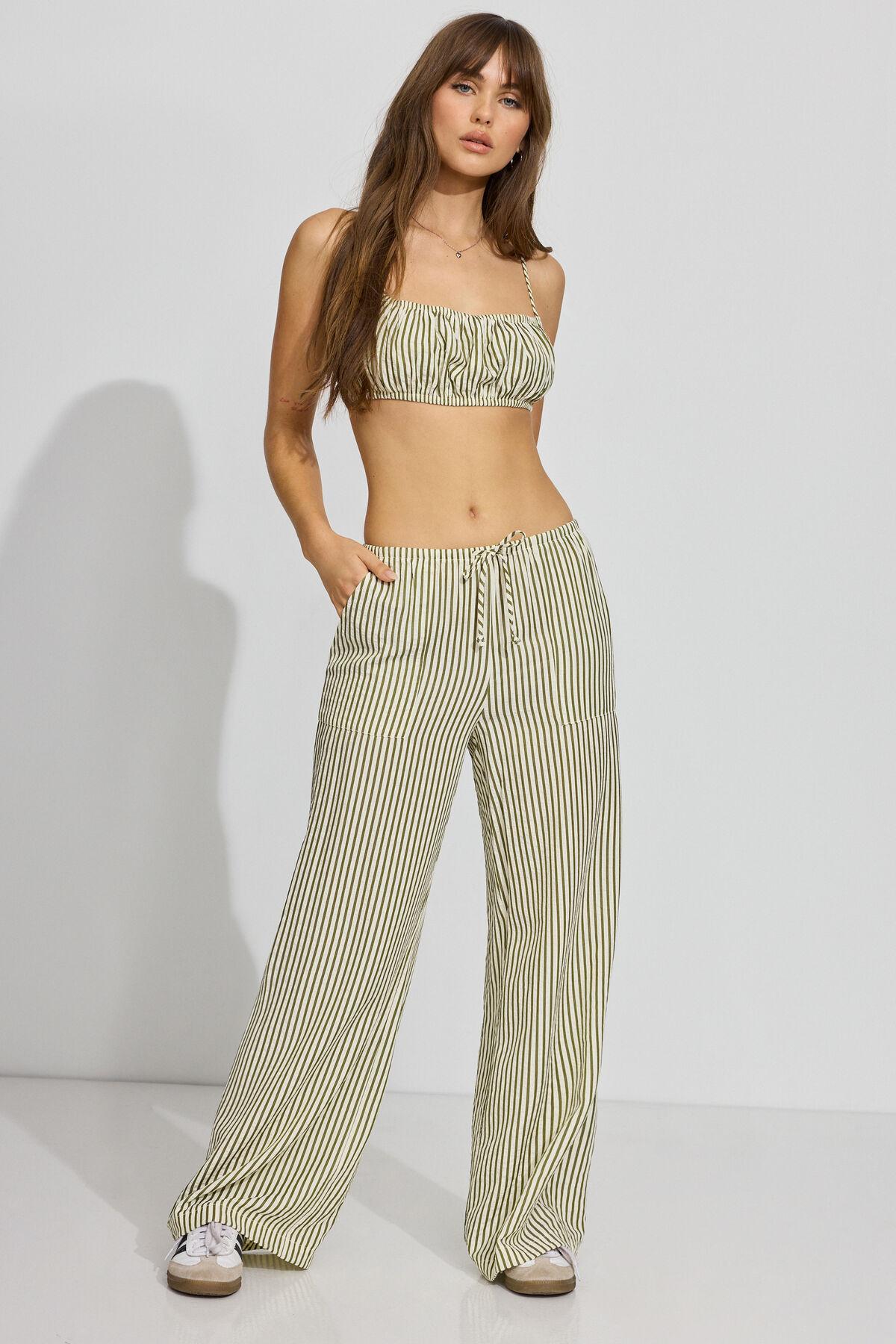 Striped Pull-On Pants Product Image