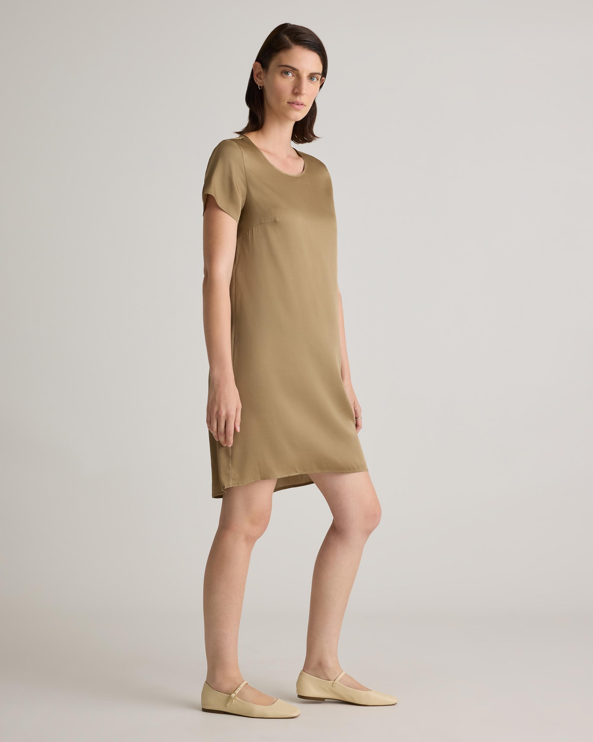 Quince | Women's Washable Stretch Silk T-Shirt Dress Product Image