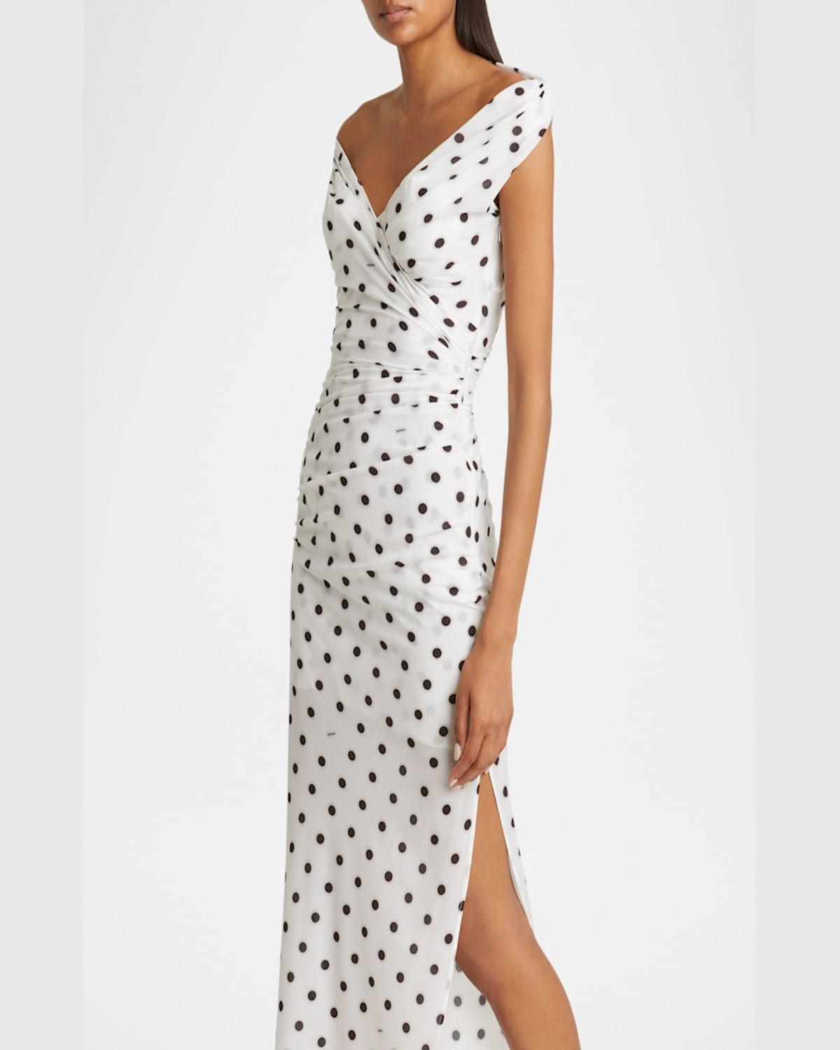 JACQUEMUS Women Rita Pois Long Dress In White Product Image
