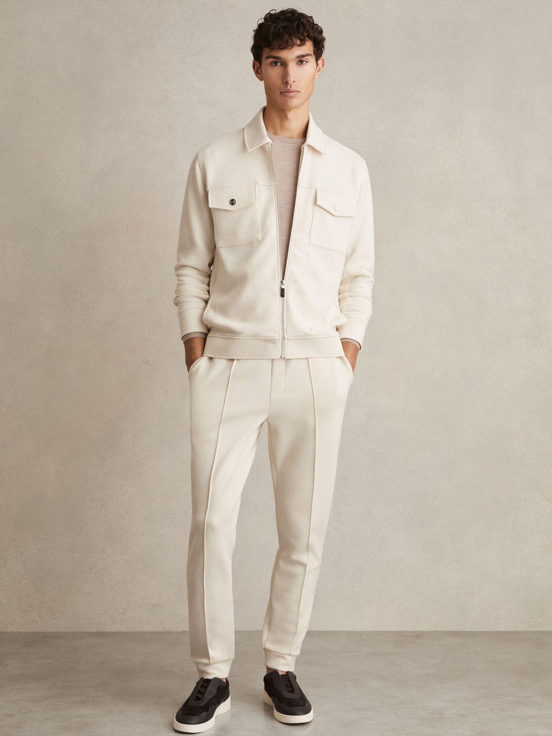Interlock Zip-Through Overshirt in Off White Product Image
