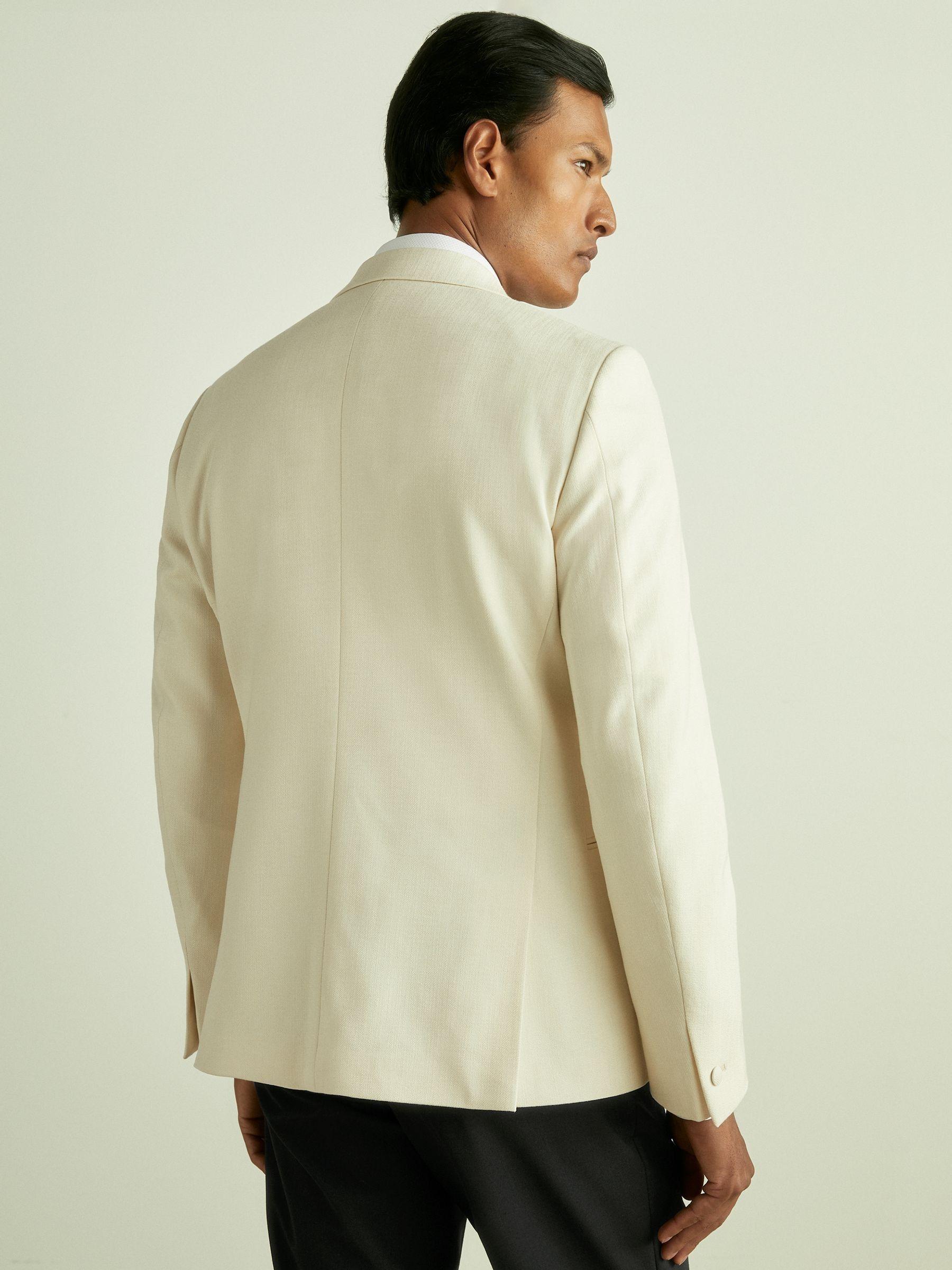 SIngle-Breasted Twill Blazer in Off White Product Image