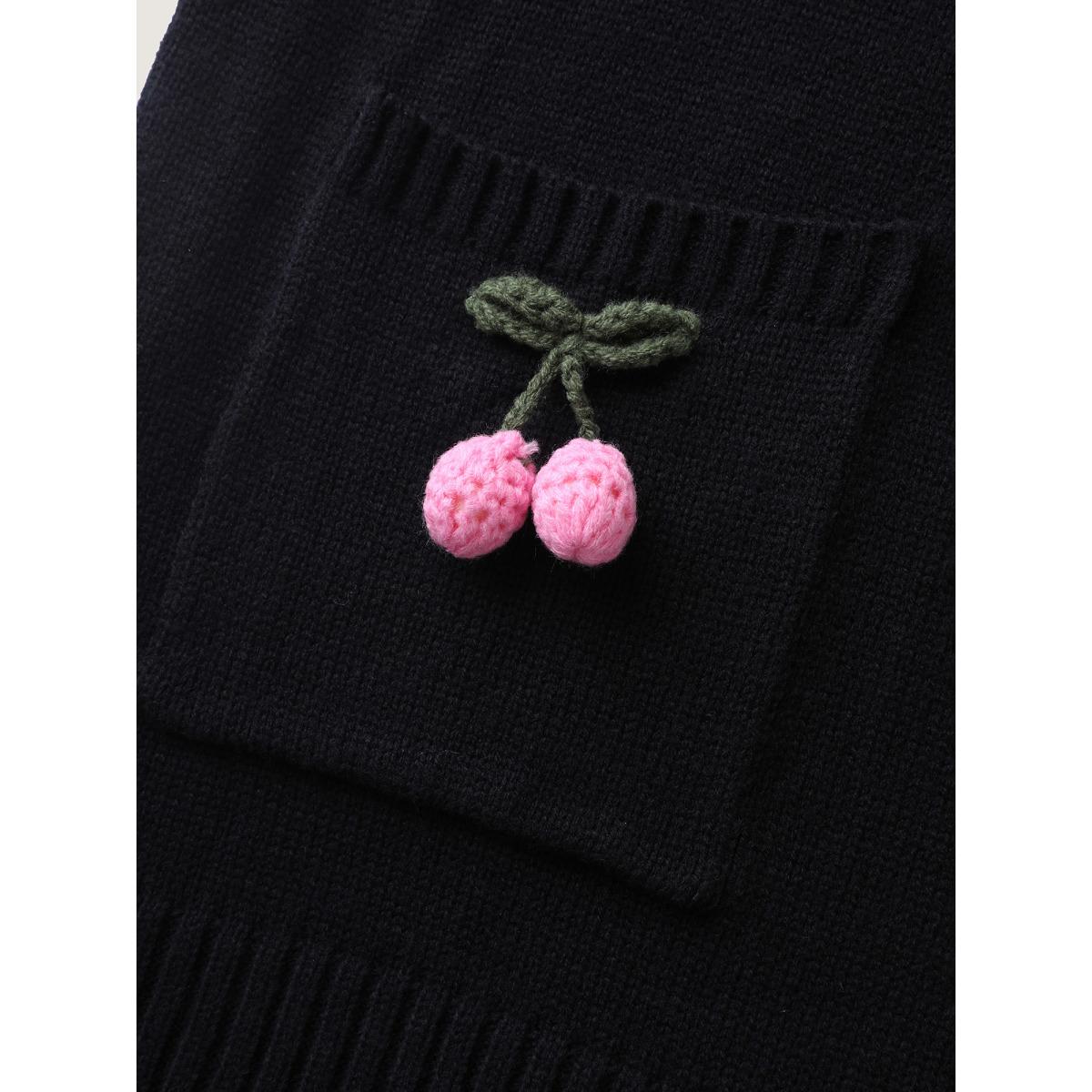 Plus Size Crochet Floral Front-Open Pockets Knit Cardigan Black Women Playful Loose Long Sleeve Casual Cardigans BloomChic 26/4X Product Image